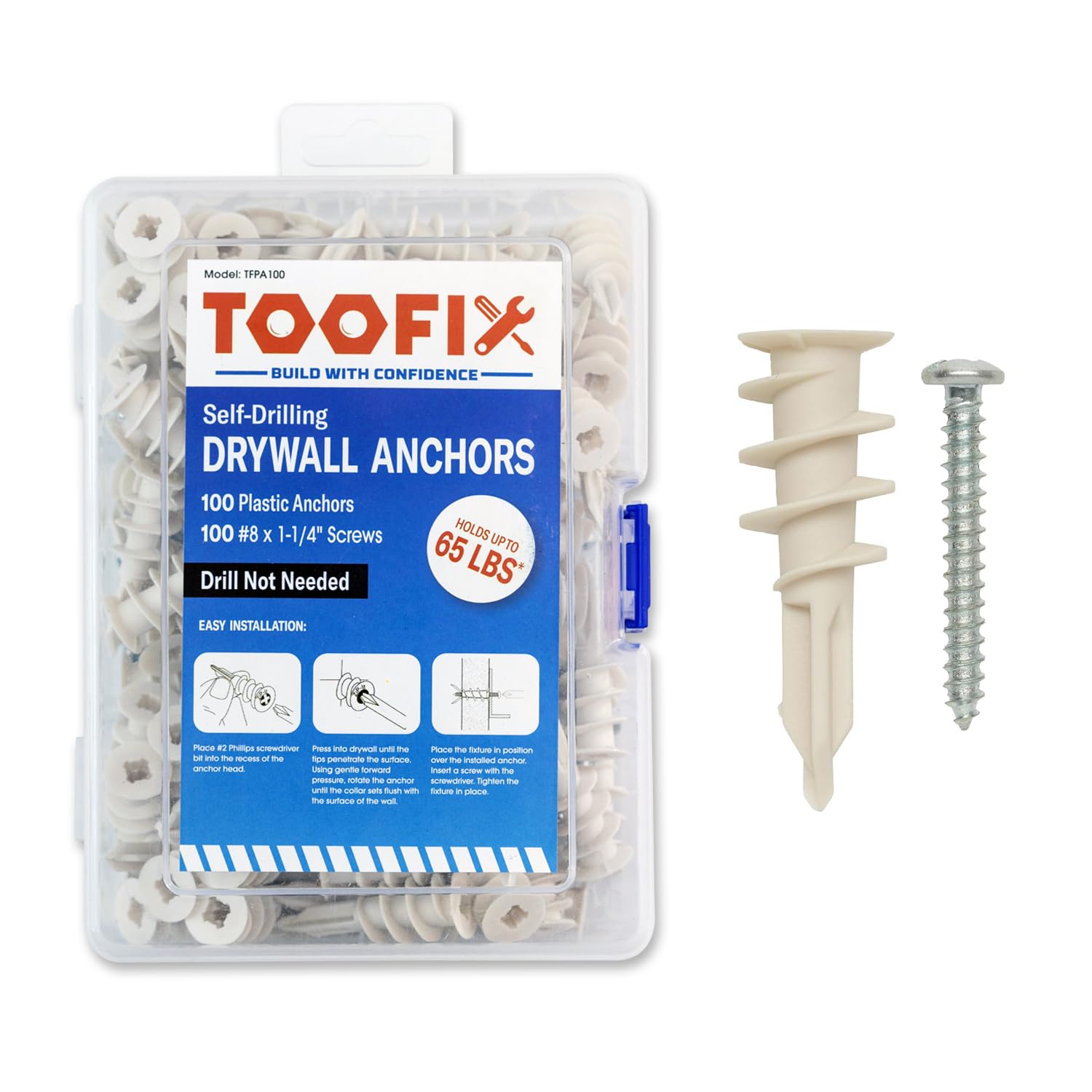 Self Drilling Drywall Anchor Kit - Wall Anchors